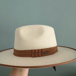 Brixton Cream and Brown Hat